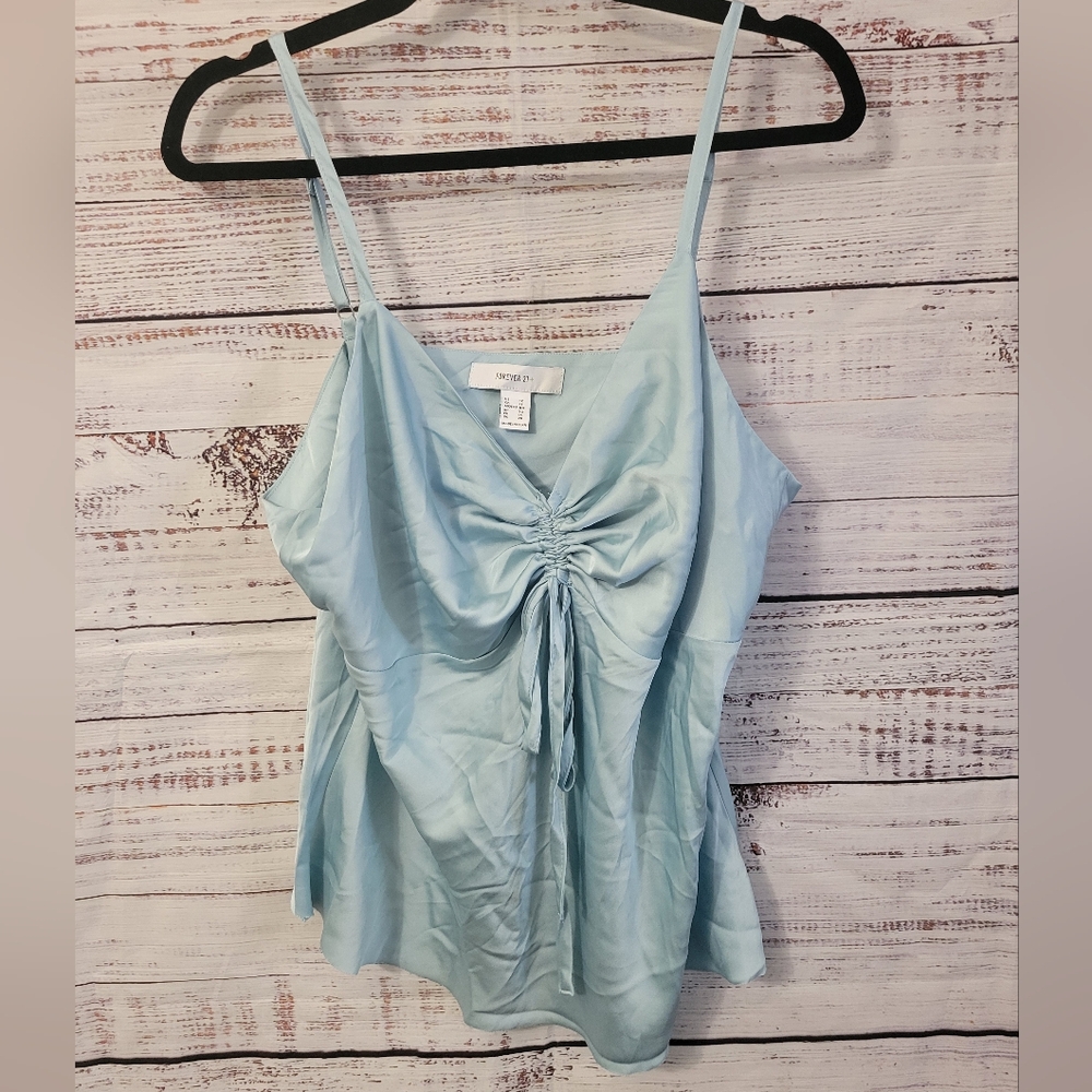 Forever 21 1X Baby Blue Satin Style Tank Top